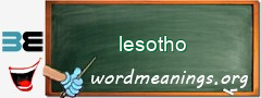 WordMeaning blackboard for lesotho